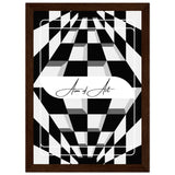 Modern Maze - Aim of Art Illusion - A4 21x29.7 cm 8x12″ Dark wood frame - Wooden Framed Posters