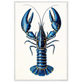 Vibrant Blue Lobster – Art Print for Sea Enthusiasts - - Wooden Framed Posters
