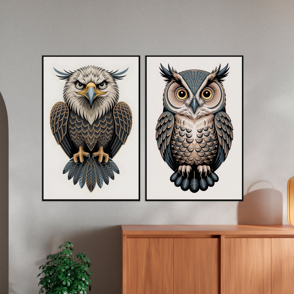 Guardians of the Night - Metal and Wood Framed Poster - - Framed Posters