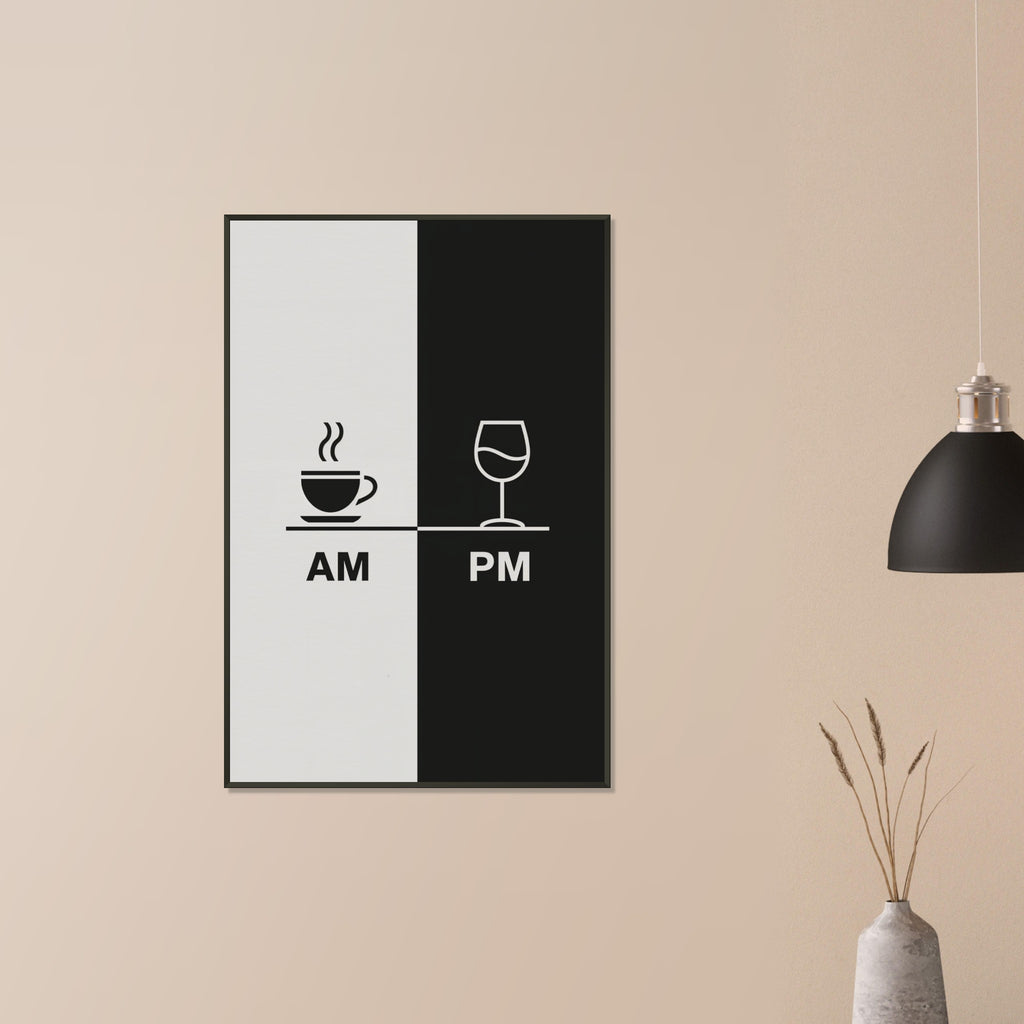 AM to PM - A Minimalist Day in Balance - - Framed Poster