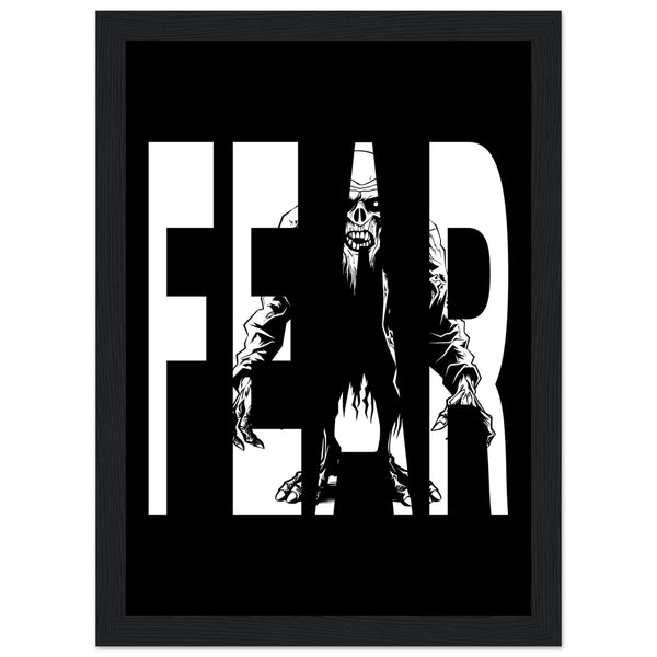 Embrace Fear - Bold Horror Art - A4 21x29.7 cm 8x12″ Black frame - Wooden Framed Posters