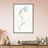 Modern Muse - Abstract Line Art Elegance - 60x90 cm 24x36″ Black frame - Wooden Framed Posters