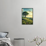 Lone Tree Vista - Serene Landscape Framed Poster - 40x60 cm 16x24″ - Metal Framed Posters