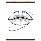 Lips of Expression - Minimalist Art on Premium Poster - 60x80 cm 24x32″ Dark wood wall hanger - Posters With Hanger