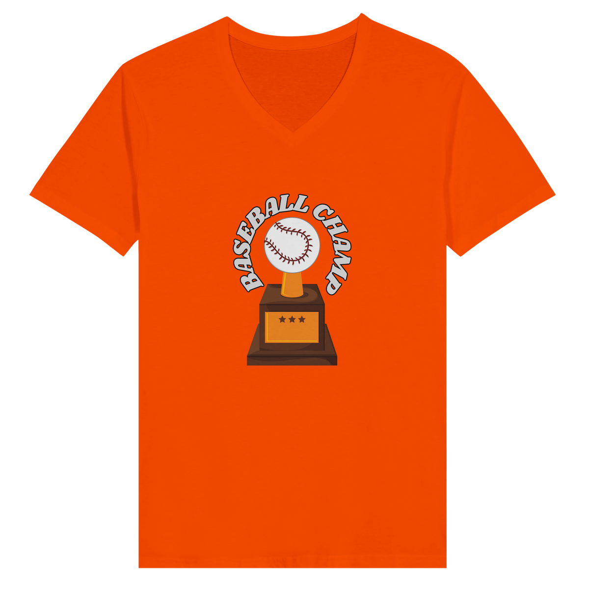 Victory on Display - Baseball Champ Tee - Orange - Print Material