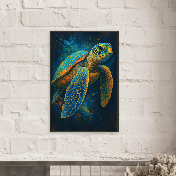Gift Ocean Memories – Sea Turtle Metal Framed Poster - - Metal Framed Posters