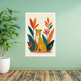 Bold Cheetah - Vibrant Jungle - - Framed Posters