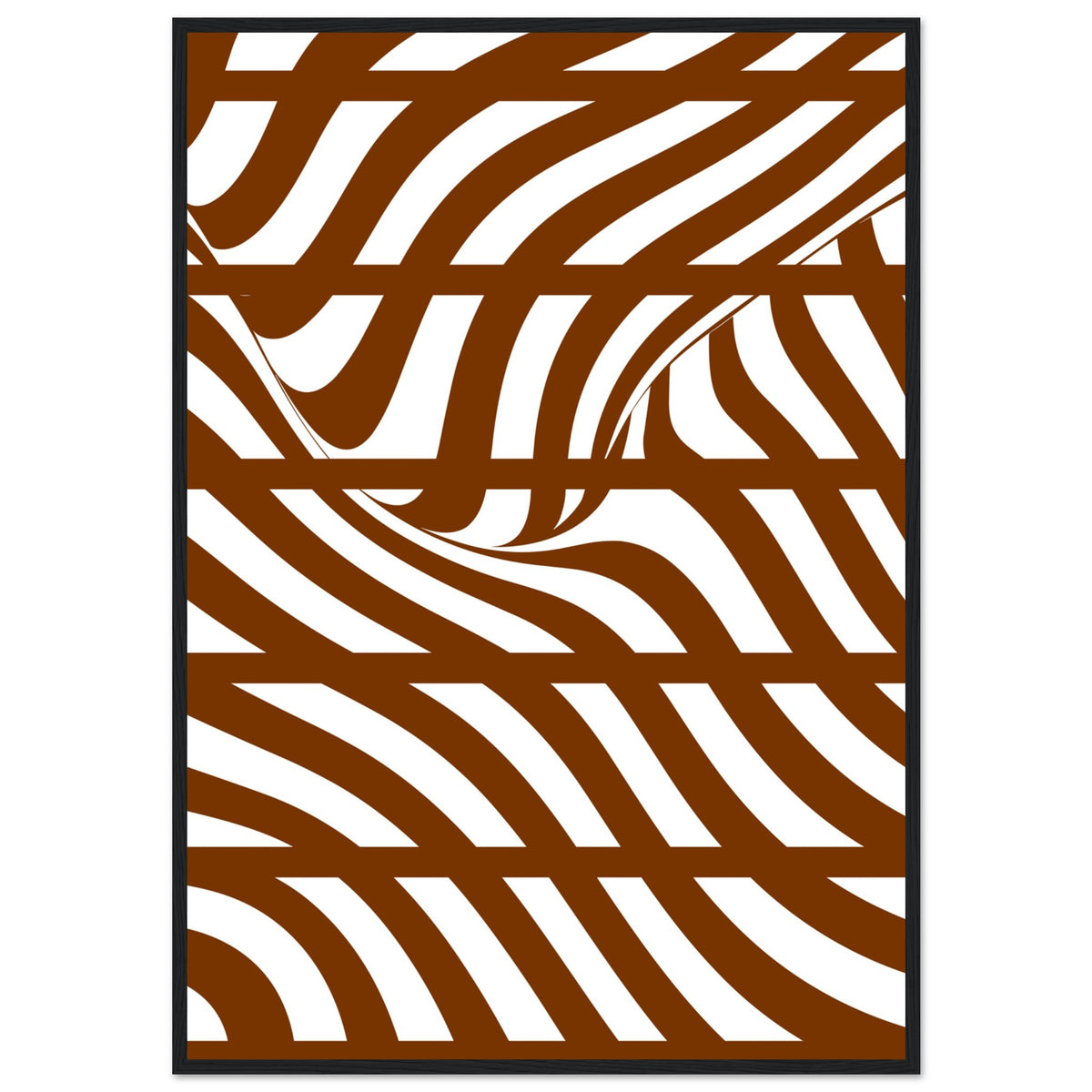 Flowing Lines - Contemporary Wall Art - 70x100 cm 28x40″ Black frame - Wooden Framed Posters