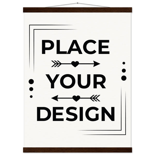 Elevate Your Space - Customizable Premium Matte Paper Poster with Hanger - 45x60 cm 18x24″ Dark wood wall hanger - Wooden Framed Posters