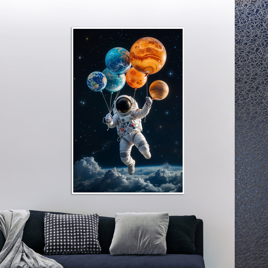 Astronaut’s Planetary Journey - 24x36 - Framed Posters