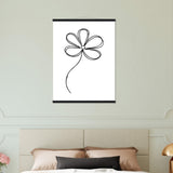 Sophisticated Minimalism - Magnetic Flower Poster - 60x80 cm 24x32″ Black wall hanger - Posters With Hanger