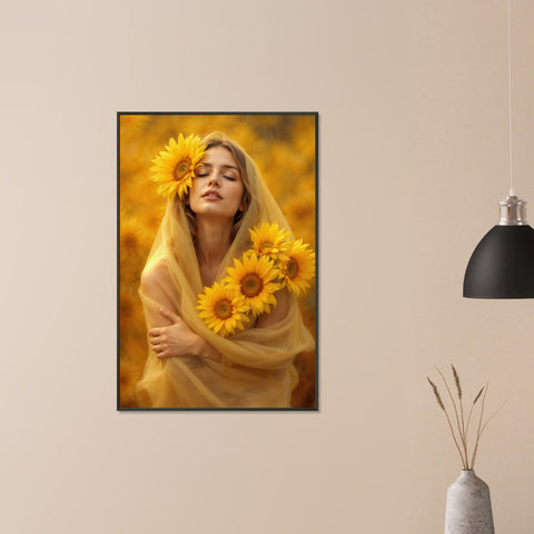 Golden Embrace - Sunflower Portrait Art