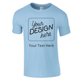 Premium Quality Customizable Unisex Cotton Tee - Light Blue - Print Material