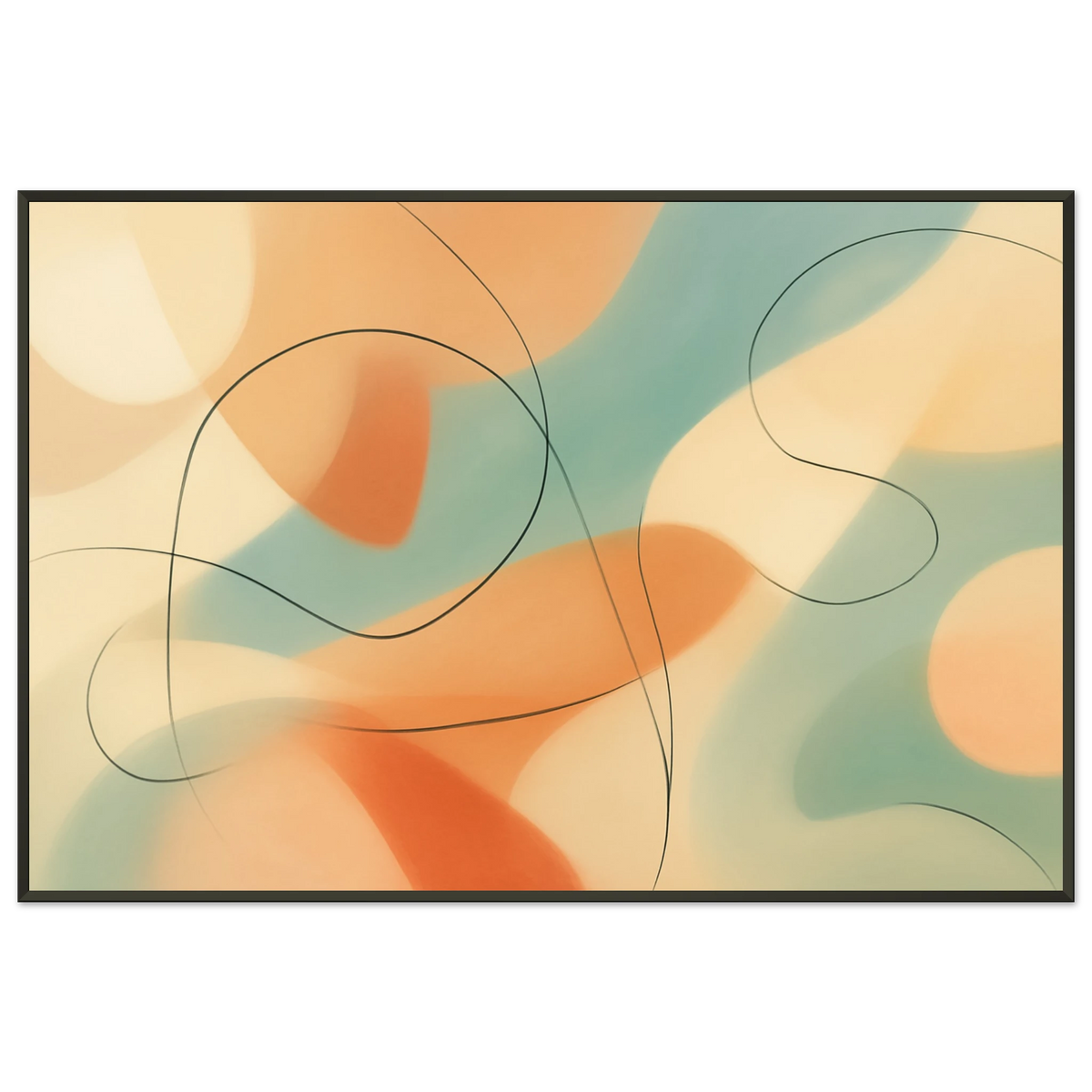 Serene Abstract Flow – Metal Framed Poster Gift - - Metal Framed Posters