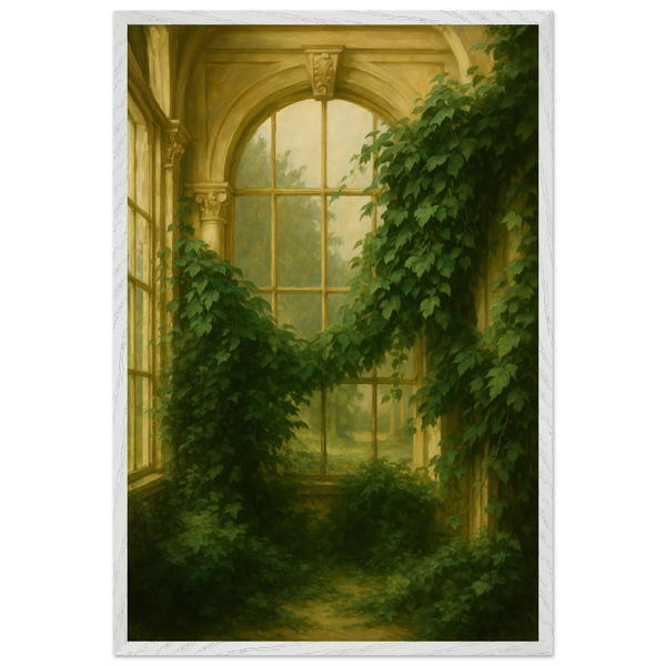 Ivy-Covered Window Wooden Framed Poster for Gifting - - Wooden Framed Posters