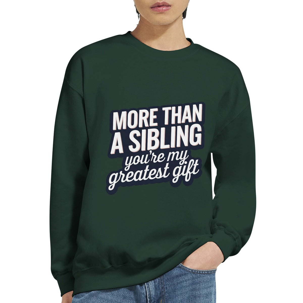 Greatest Gift of All - Brotherly Love Crewneck - Forest Green - Sweatshirts