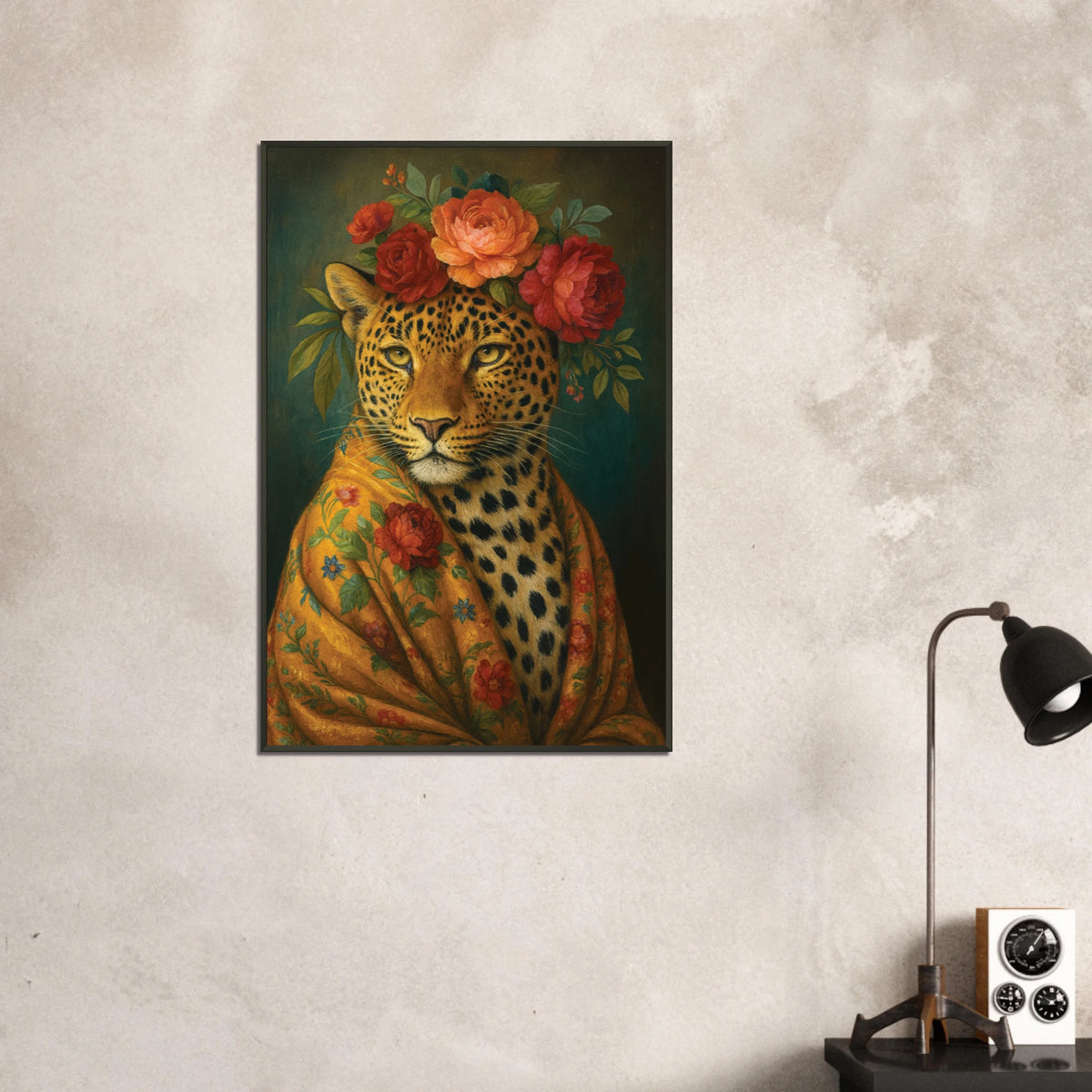 Regal Bloom – Cheetah Metal Framed Poster Gift - - Metal Framed Posters