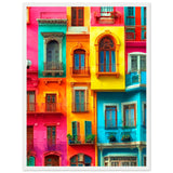 Vibrant Dreams - Colorful Cityscape Art - 45x60 cm 18x24″ White frame - Wooden Framed Poster