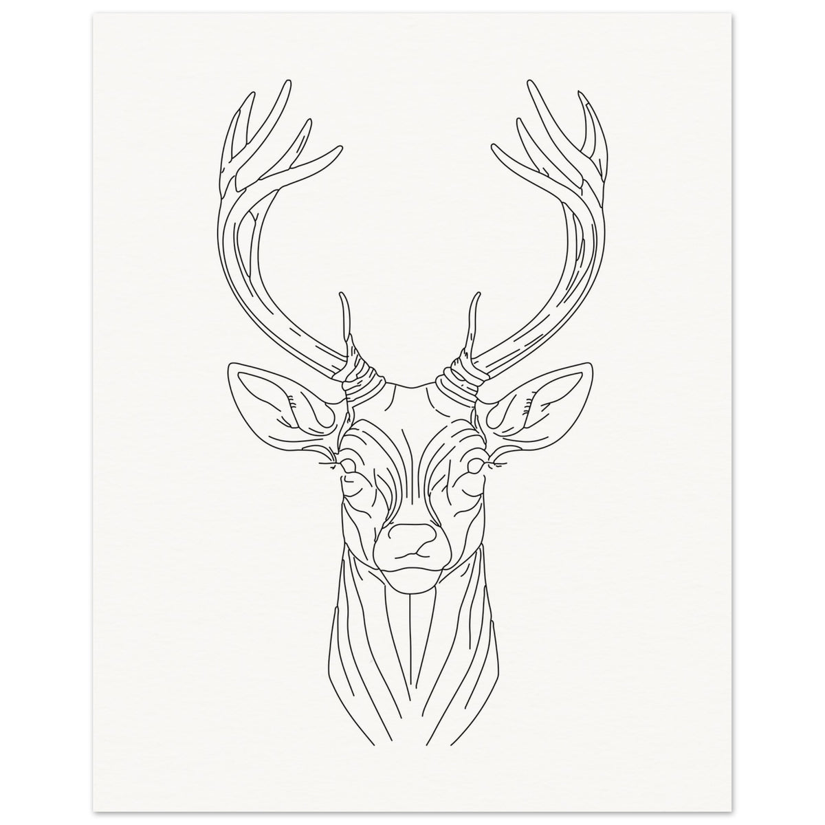 Majestic Stag - Fine Line Elegance - - Posters