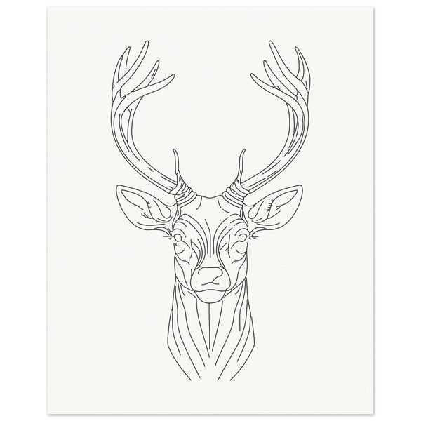 Majestic Stag - Fine Line Elegance - - Posters