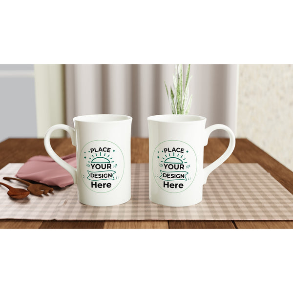 Glossy Customizable White Porcelain Mug - Dishwasher & Microwave Safe - - Mugs