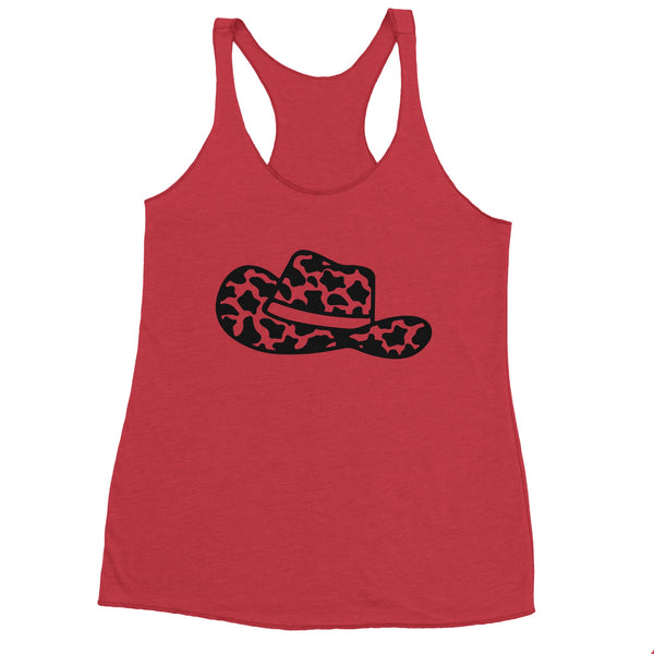 Top Off Your Style - A Classic Hat Design for Women - Vintage Red - Tank Tops