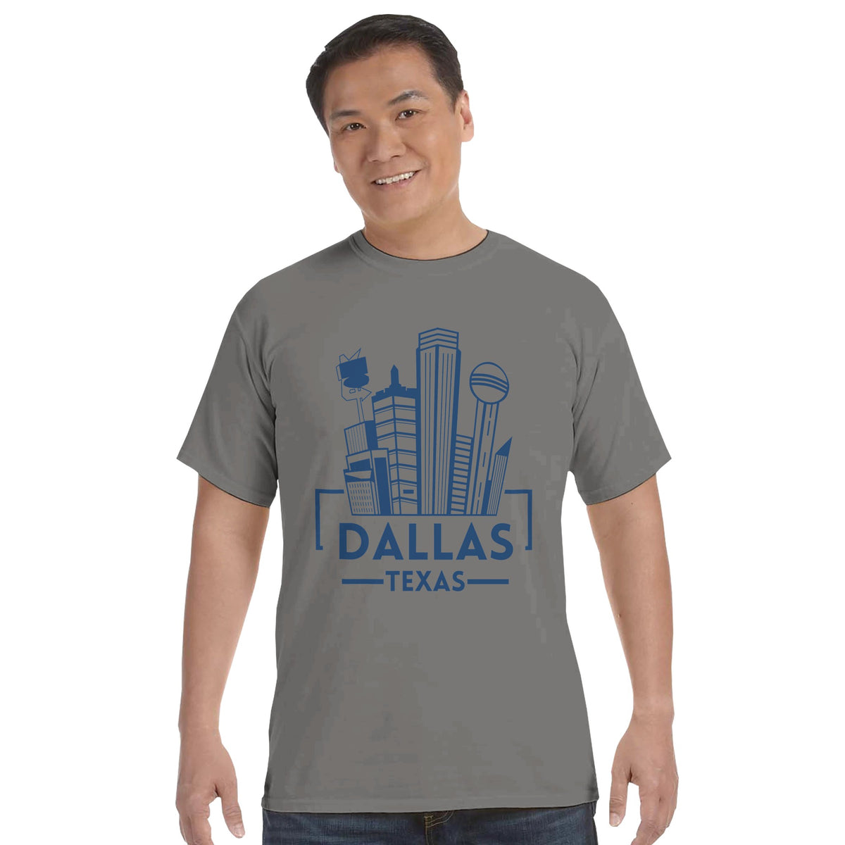 Dallas Skyline - Urban Elegance Captured - Grey - T-shirts