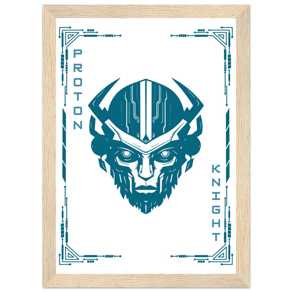 Transform Your Space - "Proton, Neural, Quantum Knights" Poster Set - A4 21x29.7 cm 8x12″ Wood frame Proton Knight - Wooden Framed Posters