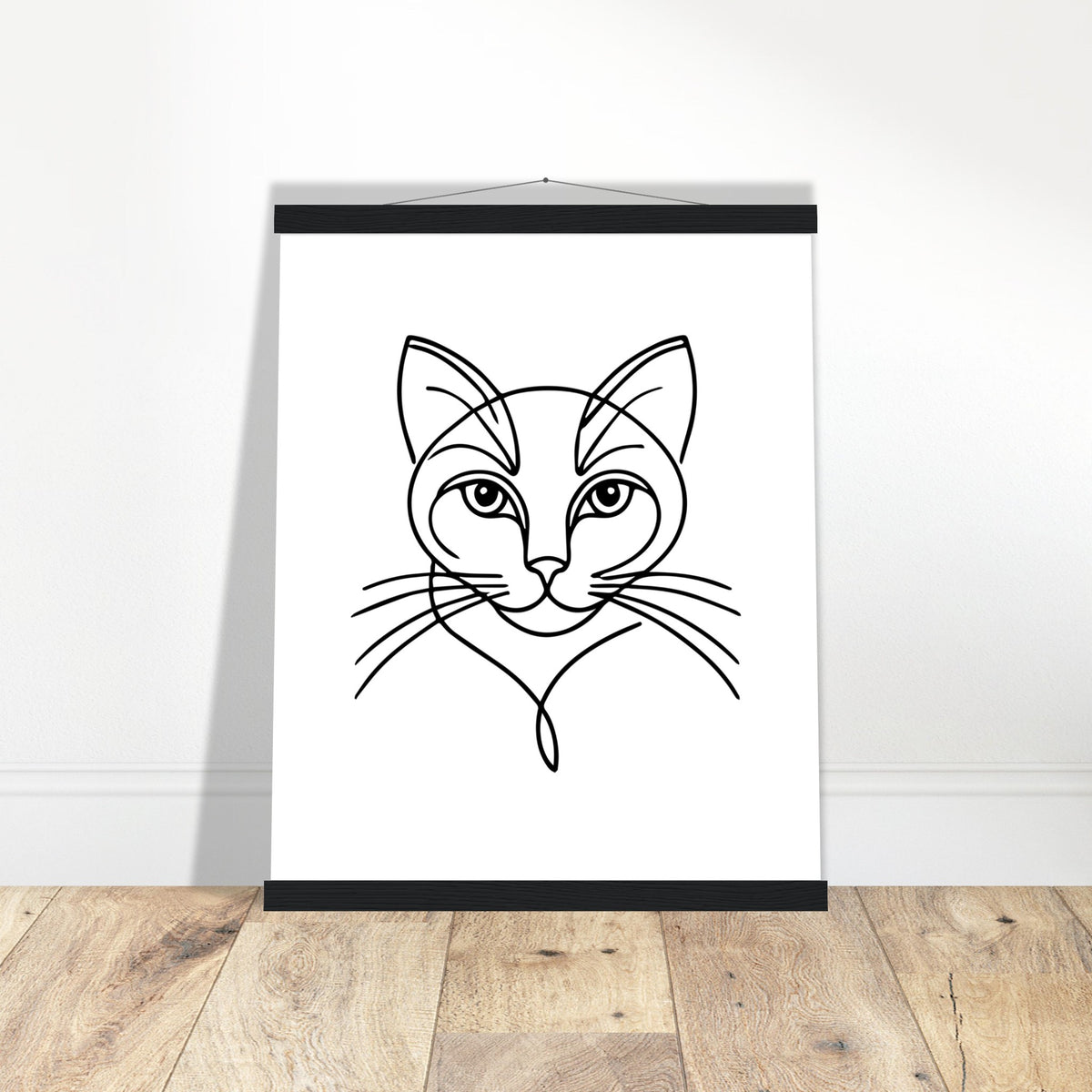 Cat's Gaze - Contemporary Line Art Poster - - Posters With Hanger