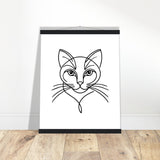 Cat's Gaze - Contemporary Line Art Poster - - Posters With Hanger