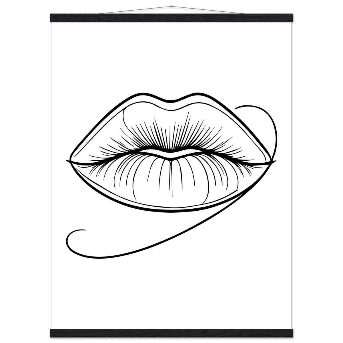 Lips of Expression - Minimalist Art on Premium Poster - 60x80 cm 24x32″ Black wall hanger - Posters With Hanger