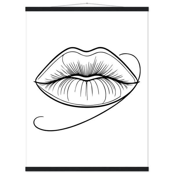 Lips of Expression - Minimalist Art on Premium Poster - 60x80 cm 24x32″ Black wall hanger - Posters With Hanger