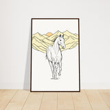 Mountain Majesty - The Spirit of the Wild - 60x90 cm 24x36″ Dark wood frame - Wooden Framed Posters