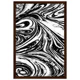 Black & White Swirl - Premium Matte Framed Poster - 30x45 cm 12x18″ Dark wood frame - Metal Framed Posters