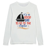 Lake Day Bliss - Good Day to Go to the Lake Longsleeve Tee - White - Print Material