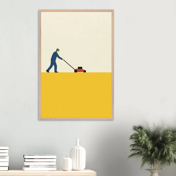 Mow Day Framed Poster – Clean Lines, Clear Memories - Wood frame - Wooden Framed Posters