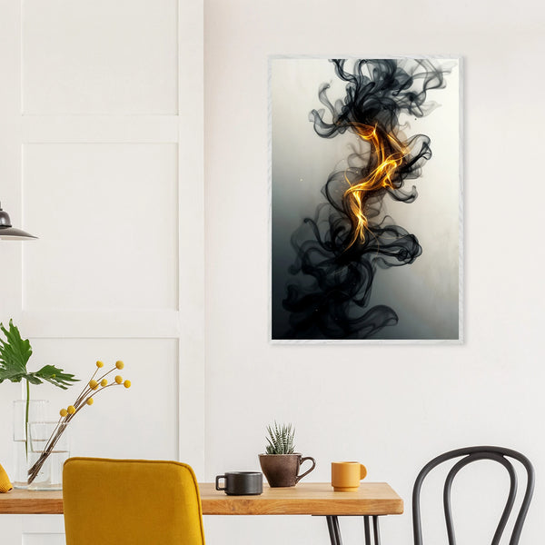 Black & Gold Dance – Framed Art Gift for Her - White frame - Wooden Framed Posters