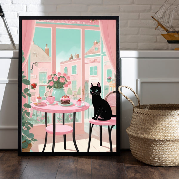 Cafe Cat’s Cozy Corner - 24x36 - Framed Posters