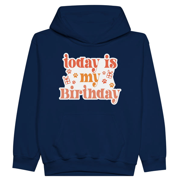 Wear Your Joy - 'Today is My Birthday' Hoodie for Festive Fun - Navy - Hoodies