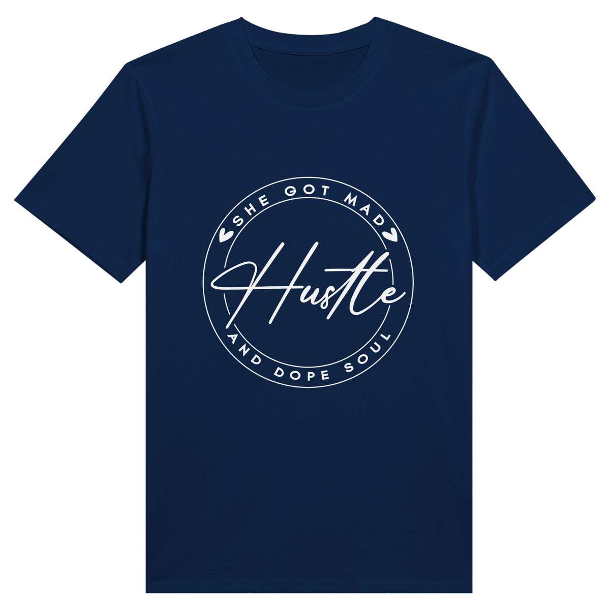 Strength in Every Stitch - She's Mad Hustle & Dope Soul - Navy - Print Material