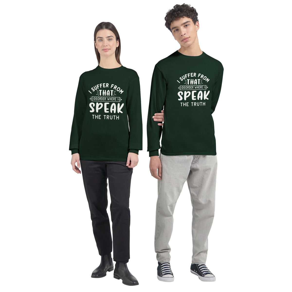 Truth Unveiled - Wear Your Honesty in Style - Forest Green - Sweatshirt