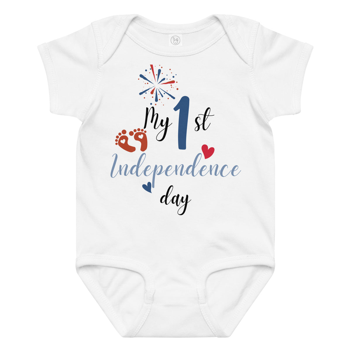 My 1st Independence – Baby Jersey Bodysuit - White - Baby Bodysuit