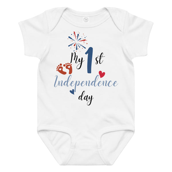 My 1st Independence – Baby Jersey Bodysuit - White - Baby Bodysuit