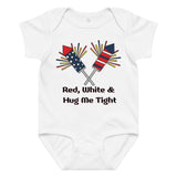 Red, White & Hug Me Tight – Baby Jersey Bodysuit - 24M - Baby Bodysuit