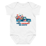 Tiny Patriot on Duty – Baby Jersey Bodysuit - 24M - Baby Bodysuit