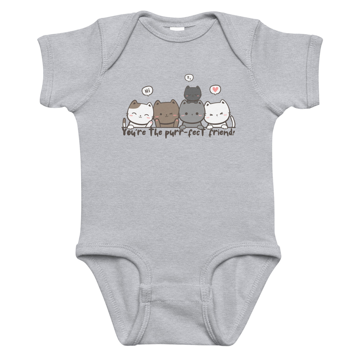Purr-fect Friend Baby Bodysuit Gift for Daughter - Heather - Bodysuits