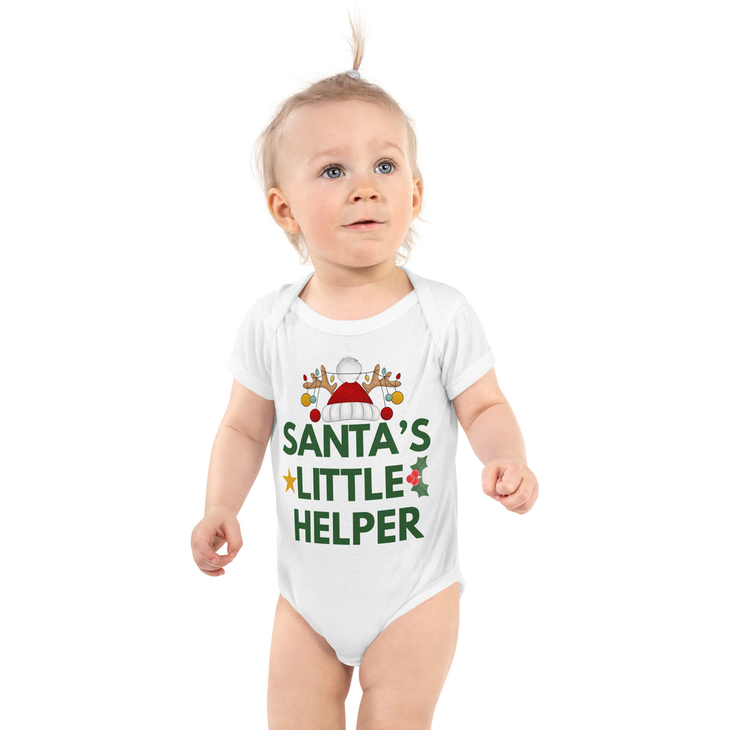 Adorable “Santa’s Little Helper” Baby Bodysuit - - Baby Bodysuit