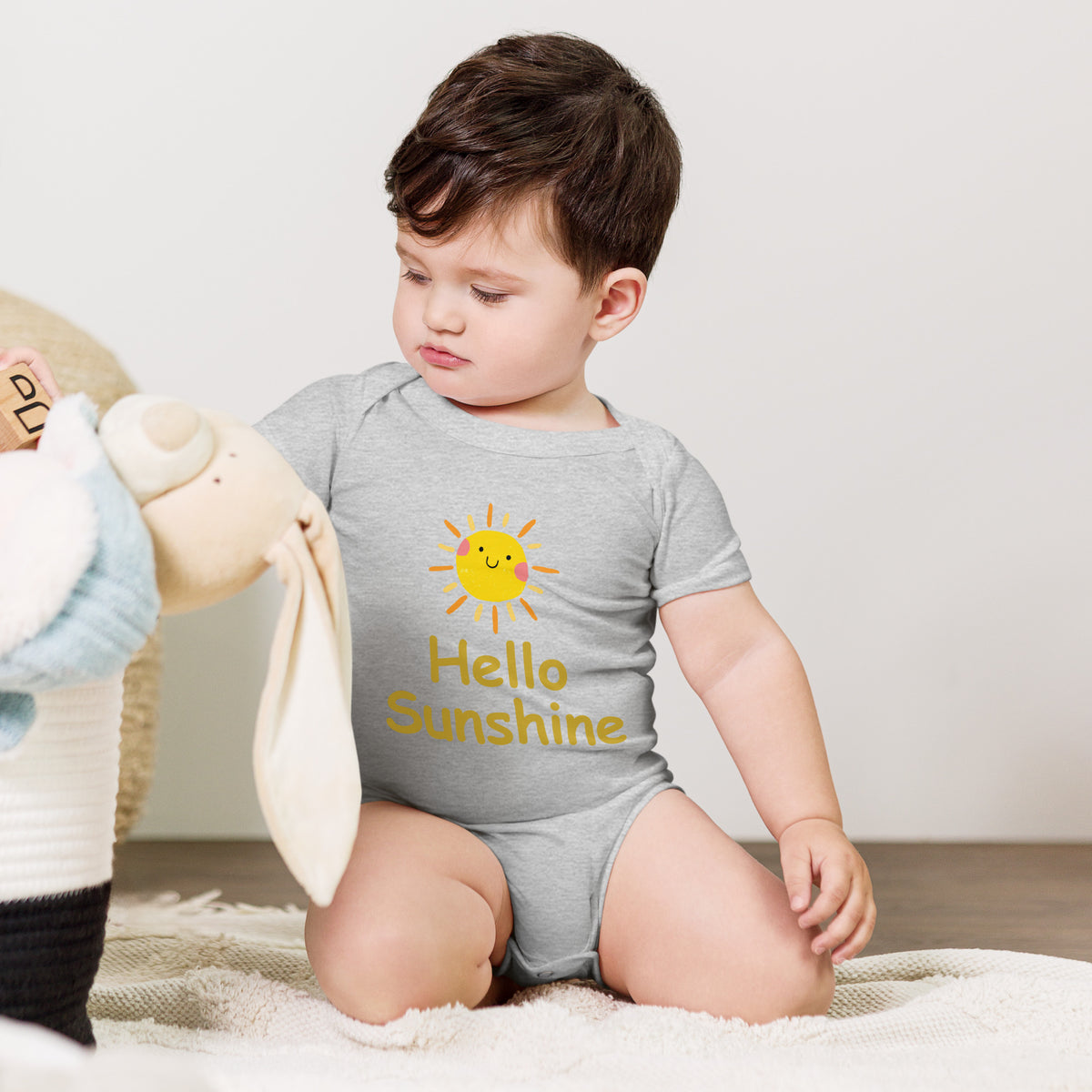 Hello Sunshine Baby One - Piece – Brighten Their Day - Athletic Heather -