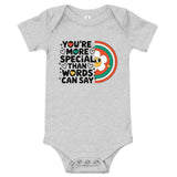 You're More Special Than Words Can Say Baby Bodysuit - Athletic Heather - Baby Short One Sleeve Piece