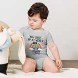 Baby Hippo Rainbow Bodysuit - Light Up Their World - - Baby Short One Sleeve Piece